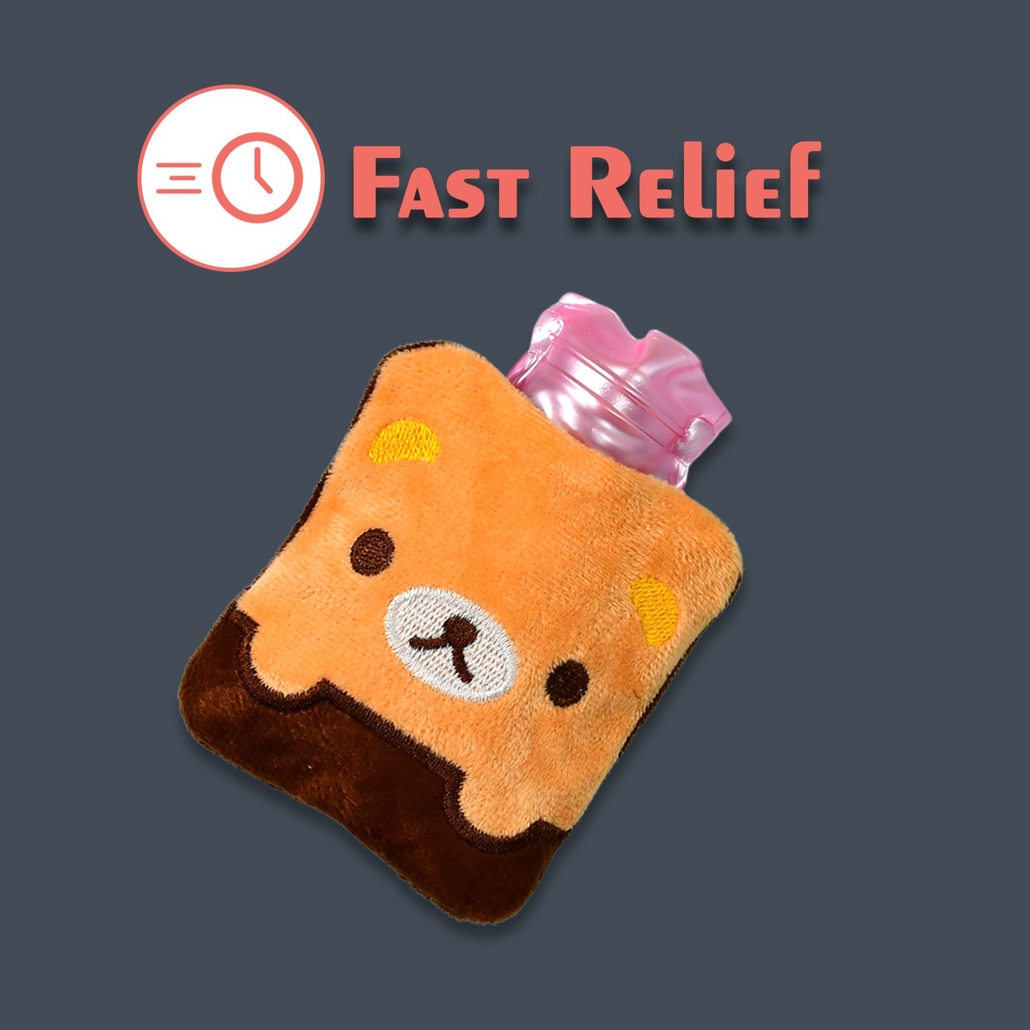 6527 Brown Panda Print small Hot Water Bag with Cover for Pain Relief, Neck, Shoulder Pain and Hand, Feet Warmer, Menstrual Cramps. 6527 Brown Panda Print small Hot Water Bag with Cover for Pain Relief, Neck, Shoulder Pain and Hand, Feet Warmer, Menstrual Cramps.